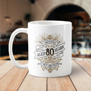 Mens Funny Whiskey 80. Geburtstag Kaffeetasse