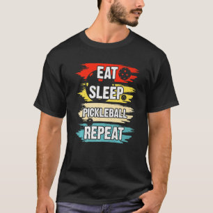 Mens Funny Zitat Vintag essen Schlafen Pickleball T-Shirt