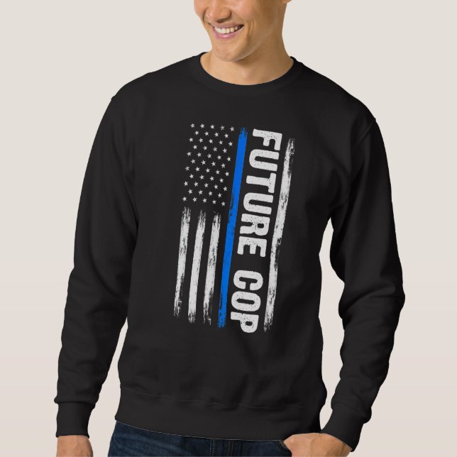 Mens Future Polizist Polizeibeamte Polizisten Sweatshirt (Vorderseite)