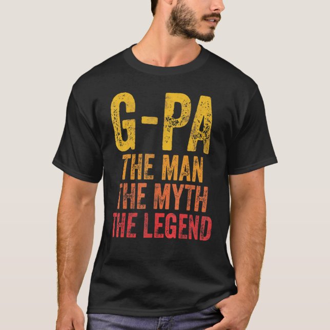Mens G-Pa der Mann, der Mythos, der legendäre Vate T-Shirt (Vorderseite)