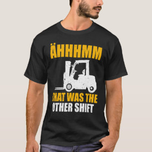 Mens Gabelstapler-Betreiber, der die andere Versch T-Shirt