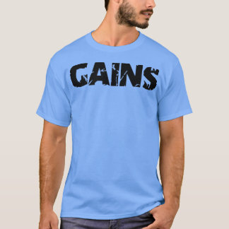 Mens GAINS Gym Fitness Workout Bodybuilding Motiva T-Shirt