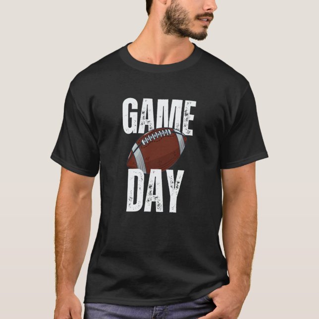 Mens Game Day Football Fantasy Rugby Ball Soccer T-Shirt (Vorderseite)
