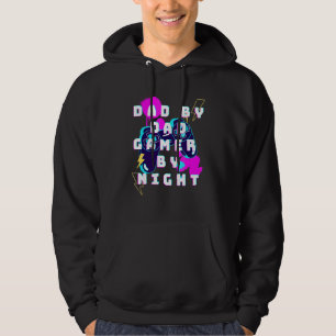 Mens Gamer Vater Vater by Day Gamer by Night Vater Hoodie