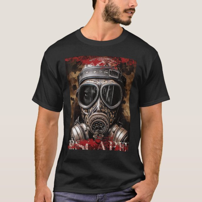 Mens Gas Mask Escape Military Streetwear Collectio T-Shirt (Vorderseite)