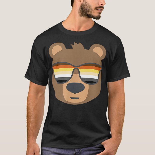 Mens Gay Bear Bear Pride LGBTQ Flag Sungla T-Shirt (Vorderseite)
