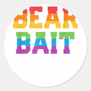 Mens Gay Cruise BEAR BAIT Rainbow Flag Gay Pride Runder Aufkleber