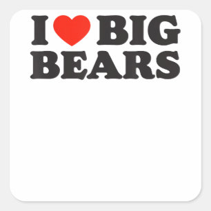 Mens Gay Cruise I LIEBE BIG BEARS Gay Pride Parad Quadratischer Aufkleber