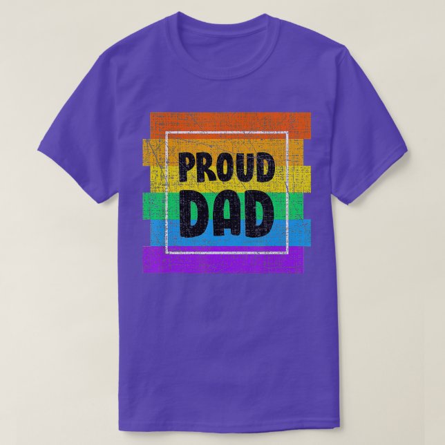 Mens Gay Pride Proud Vater Vater Partner LGBTQ T-Shirt (Design vorne)