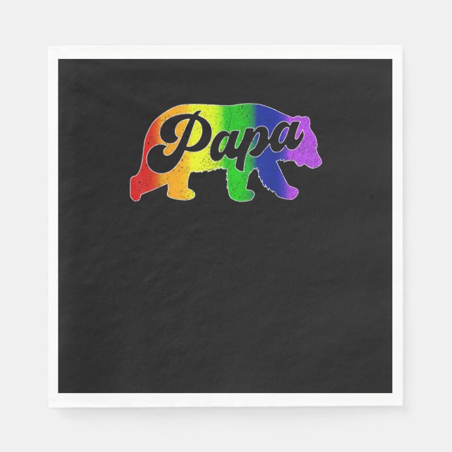 Mens Gay Vater LGBT Pride Rainbow Papa Bärenvater Serviette (Vorderseite)