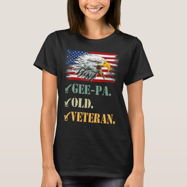 Mens Gee Pa Old Veteran American Eagle Flag Cool m T-Shirt (Vorderseite)