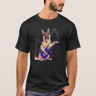 Mens German Shepherd spielt eine elektrische Gitar T-Shirt