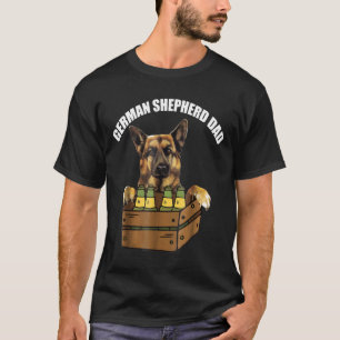 Mens German Shepherd Vater Beer Drink Dog Vater T-Shirt