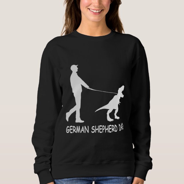 Mens German Shepherd Vater Dinosaur Gsd Eigentümer Sweatshirt (Vorderseite)