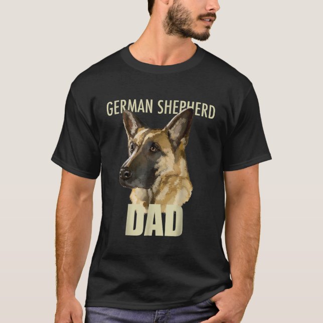 Mens German Shepherd Vater Dog T-Shirt (Vorderseite)