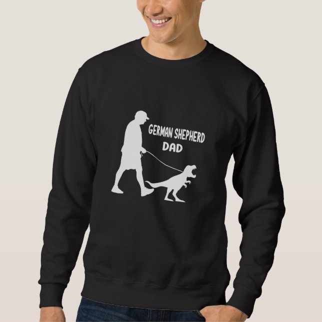 Mens German Shepherd Vater Trex Dinosaur Eigentüme Sweatshirt (Vorderseite)