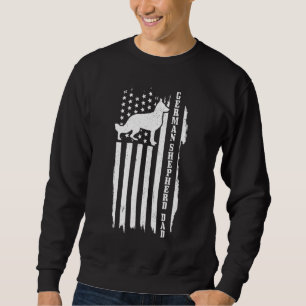 Mens German Shepherd Vater Vintag American Flag Pa Sweatshirt