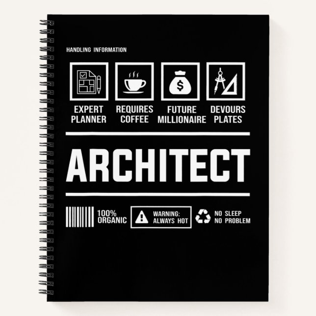 Mens-Geschenk für die Architektur Notizbuch (Vorderseite)