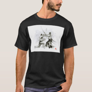 Mens Geschenk Ideen aikido Kampfkünste Tinte zeich T-Shirt