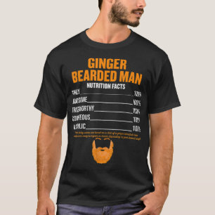 Mens Ginger Bearded man Nutrition Fakten Rothead T-Shirt