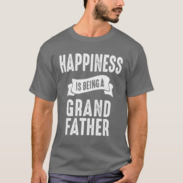 Mens Glück ist ein Großvater Großvater T-Shirt (Vorderseite)