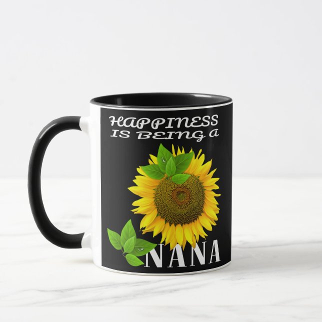 Mens Glück ist eine Nana-Sonnenblume, die Lover is Tasse (Links)