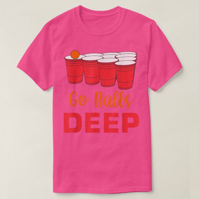 Mens Go Balls Deep Drinking Games Alcoholic Whiske T-Shirt (Design vorne)
