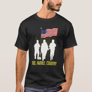 Mens God Family Country Stolz Soldat American Pri T-Shirt