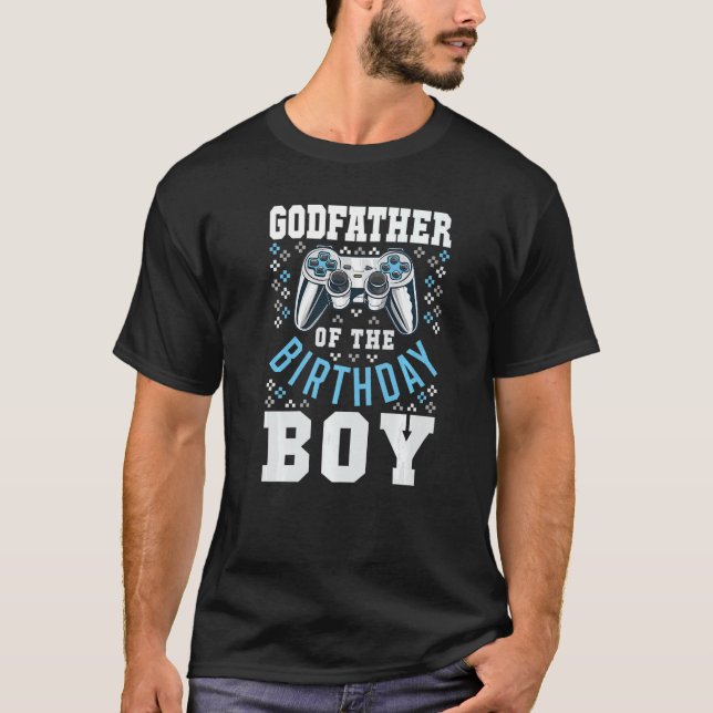 Mens Godfather Of The Birthday Boy Matching Video T-Shirt (Vorderseite)