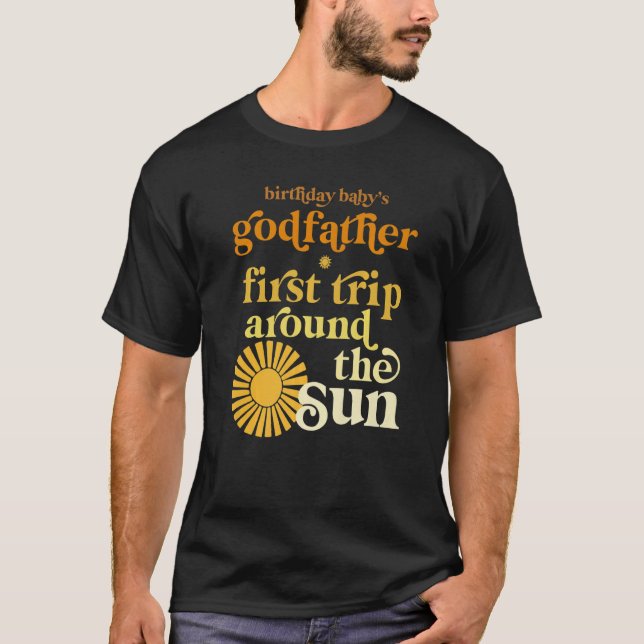 Mens Godvater Erster Ausflug rund um die Sonne Geb T-Shirt (Vorderseite)