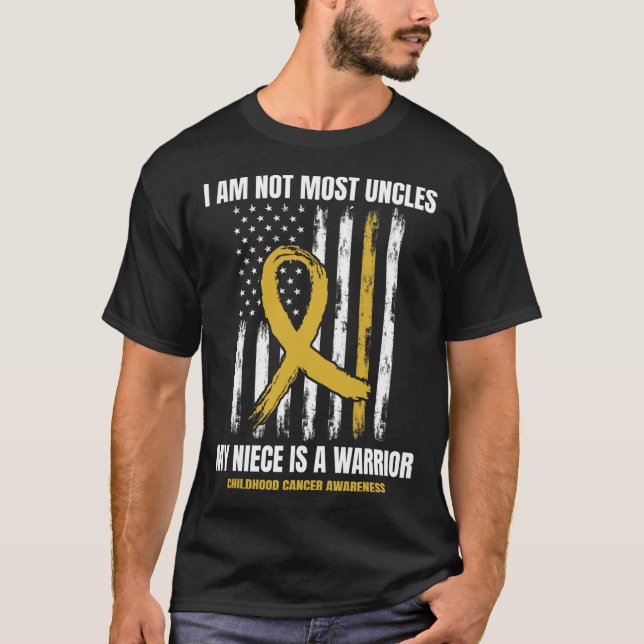 Mens Gold Childhood Cancer Awareness Niece Uncle A T-Shirt (Vorderseite)