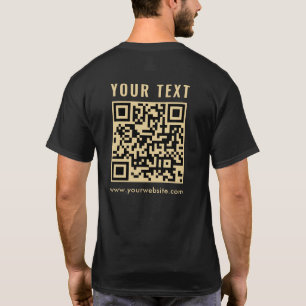 Mens Gold Scan Me QR Code beidseitige Druck T-Shirt