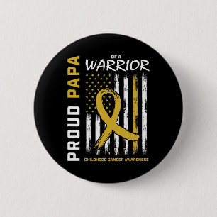 Mens Gold Stolz Papa Kinderkrebs Button