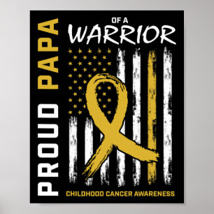 Mens Gold Stolz Papa Kinderkrebs Poster