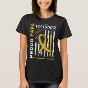 Mens Gold Stolz Papa Kinderkrebs T-Shirt