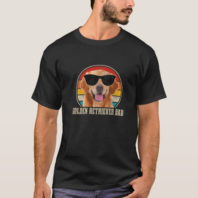 Mens Golden Retriever Dad Funny Dog Owner Sunglass T-Shirt (Vorderseite)
