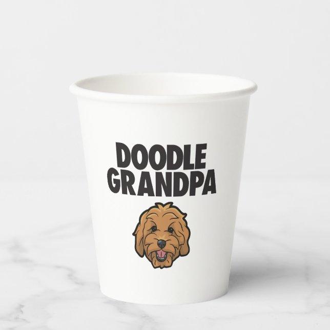 Mens Goldendoodle Grandpa Doodle Papa Niedliches G Pappbecher (Vorderseite)