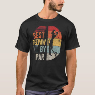 Mens Golf Best Peepaw by Par Grandpa Golfer Vater T-Shirt