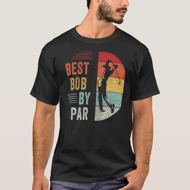 Mens Golf Bester Bob von Par Grandpa Golfer Vater T-Shirt (Vorderseite)