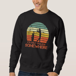Mens Golf Player Retro Vintag Grafik Design Golf Sweatshirt