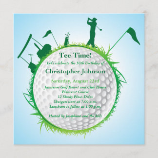 Mens Golfing 50. Geburtstagsparty Einladung