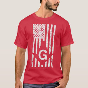 Mens Gott und Land Freimaurerei MasonicUS Flagge G T-Shirt