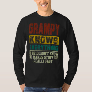 Mens Grampy kennt alles Vintage, grampy Vater F T-Shirt