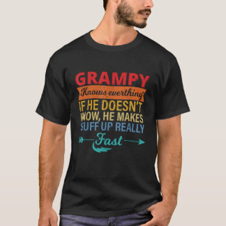 Mens Grampy weiß alles, was Großvaters Tag ist T-Shirt