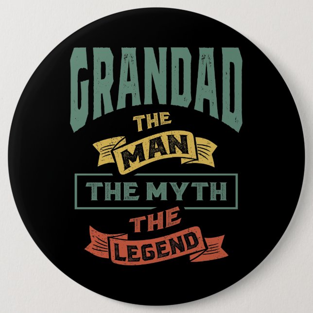 Mens Grandad, der legendäre Großvater Button (Vorderseite)