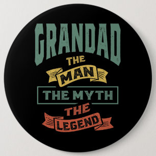 Mens Grandad, der legendäre Großvater Button