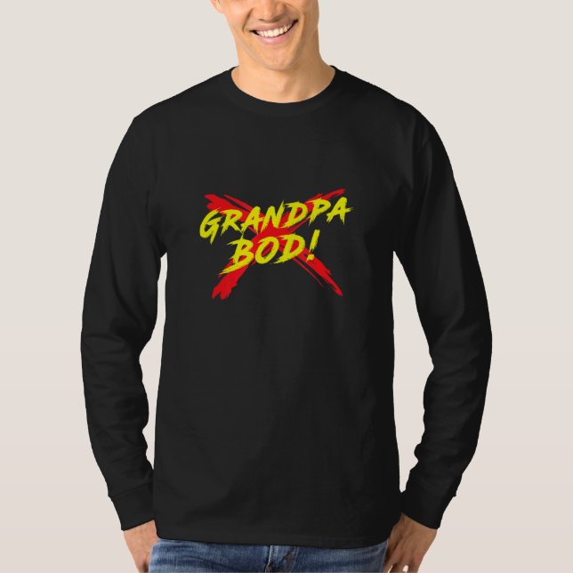 Mens Grandpa Bod Weightlifter Gag Übungsym Gra T-Shirt (Vorderseite)