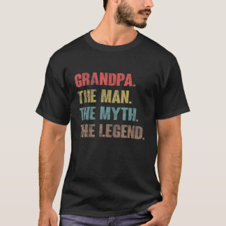 Mens Grandpa Man Myth Legend Vintag T-Shirt