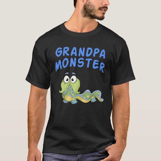 Mens Grandpa Monster Shirt Geburtstagsfamilienmons (Vorderseite)