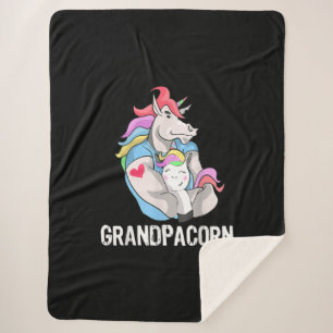Mens Grandpacorn Einhorn Opa und Großvater Sherpadecke